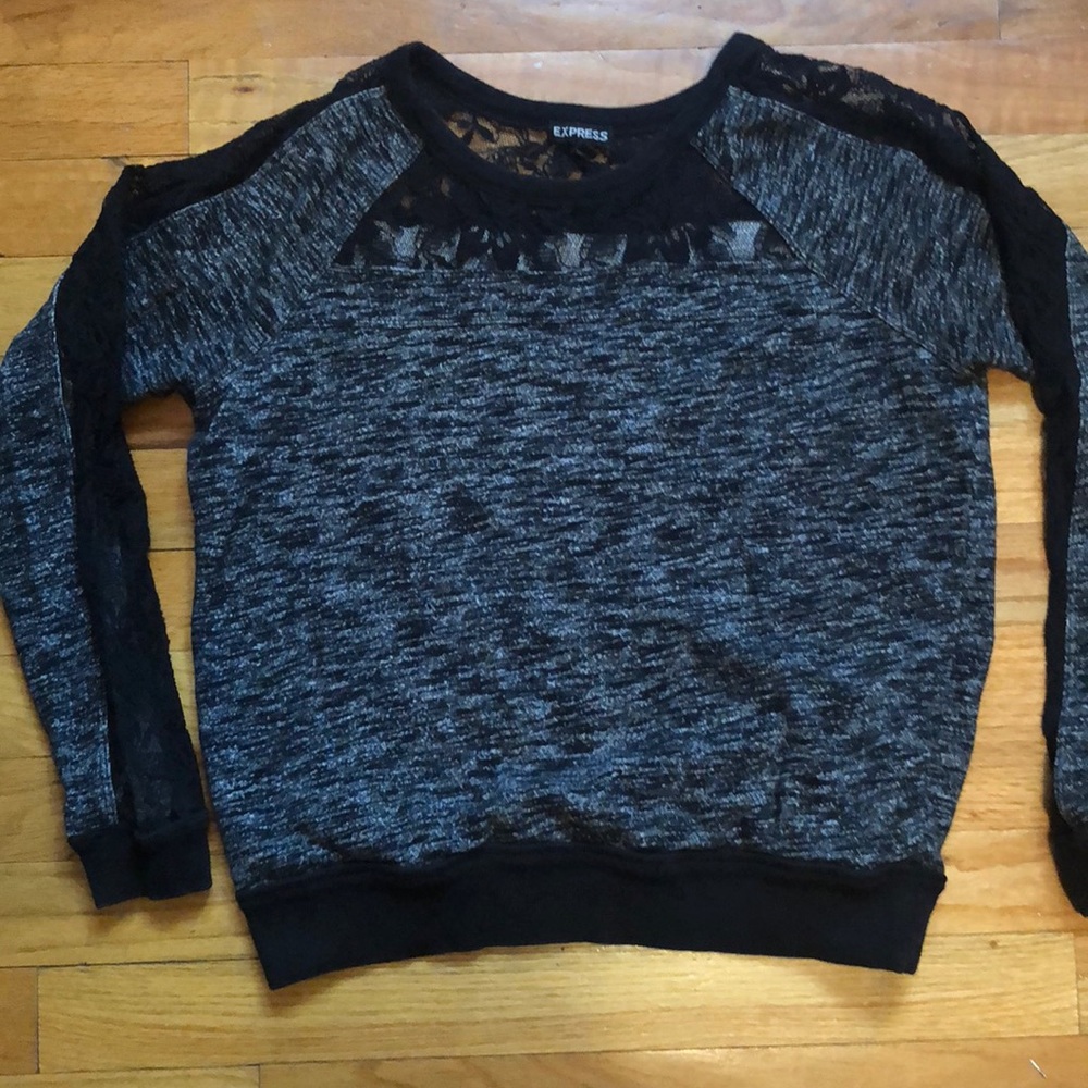 Lace mixed sweater